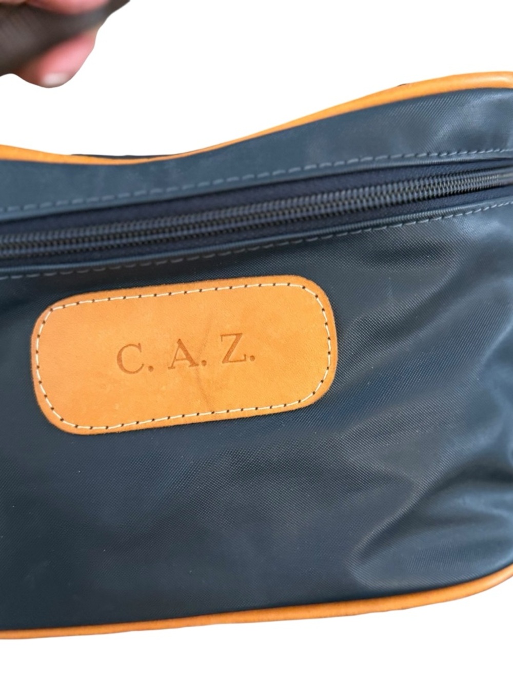 Jon Hart Design Black and Tan Leather-Trim Belt Bag